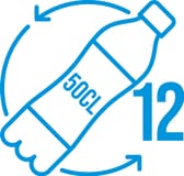 Number of 50 cl plastic bottles used to produce this recycled polyester product.